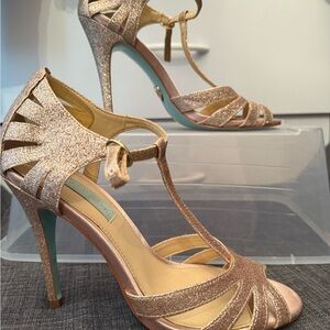 Betsey Johnson Gold Glitter Heels